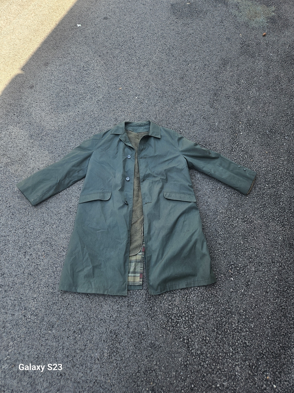 Vintage 60s 70s Sears Perma Prest Trench Coat 40R Green Plaid Lined Made USA